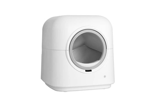 Pure Ego automatic cat litter box with smart self-cleaning design, large size, and app control for easy maintenance.