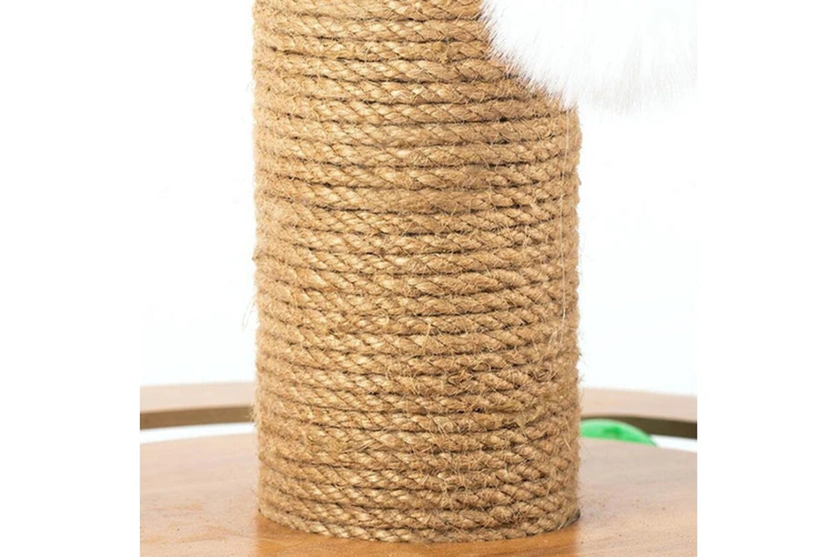Pure Ego 4-in-1 cat scratching post with multiple sisal scratching surfaces, cozy hideouts, and toys for feline entertainment.