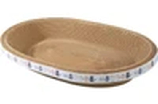 Pure Ego durable corrugated cat scratcher bowl with premium scratch pad, designed for cats to scratch and play without mess.