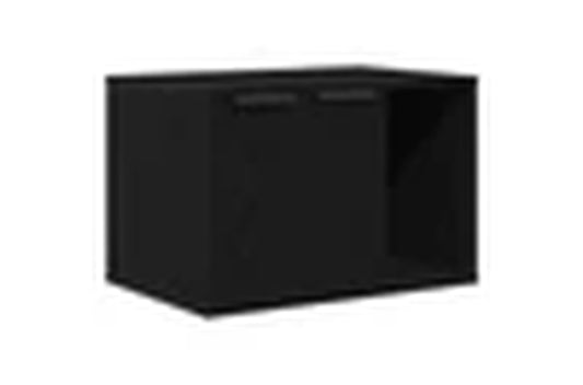 Black engineered wood cat litter box enclosure measuring 60x40x40 cm, designed for discreet pet litter storage and access.