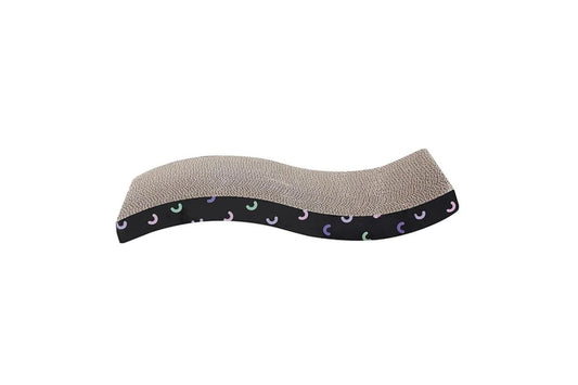 Pure Ego cat scratch pad with wavy design, 42x21cm size, infused with catnip for scratching and play.