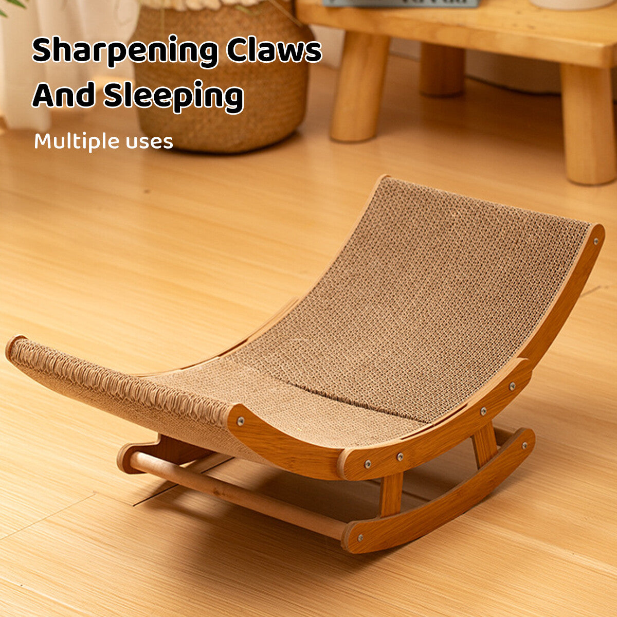 Pure Ego cat scratching board and shaker bed made of durable corrugated paper, suitable for all seasons, designed for cats to scratch and rest.