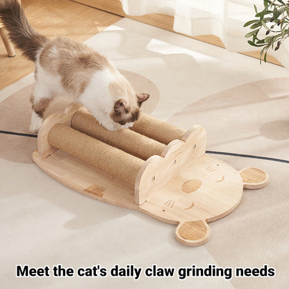 Pure Ego 2Style wood wall-mounted cat scratching post with sisal rope and claw grinding toy for cats.