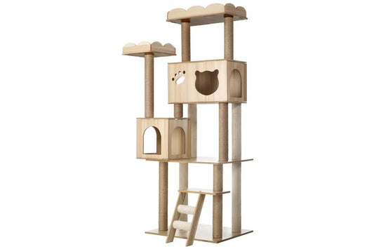 Pure Ego 161cm cat tree tower with scratching posts and perches for cats to climb, scratch, and relax.